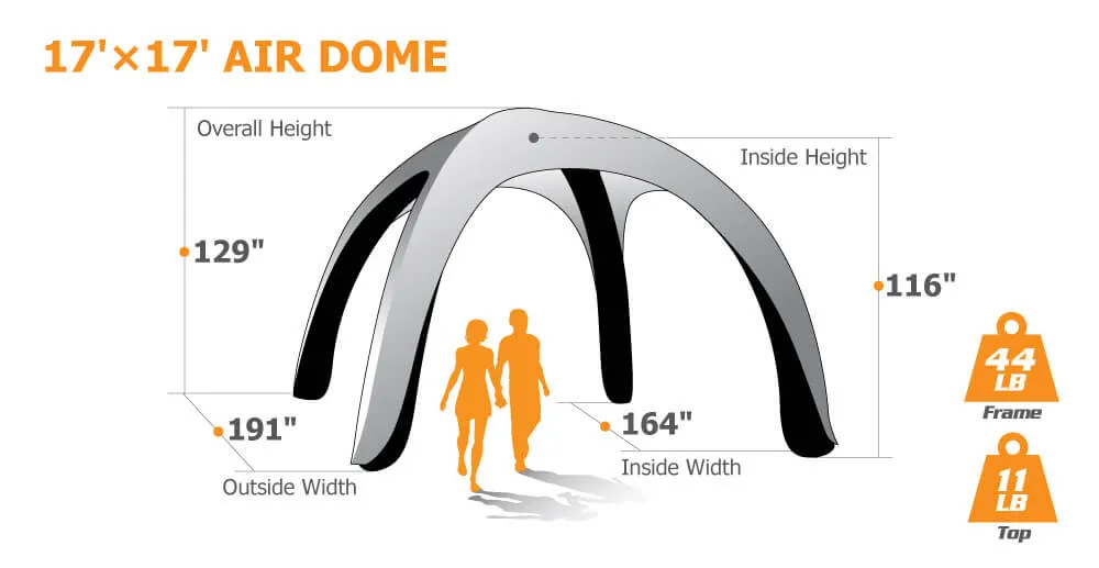 Custom Inflatable Canopy Tent or Air Dome | Fills in 5 Minutes