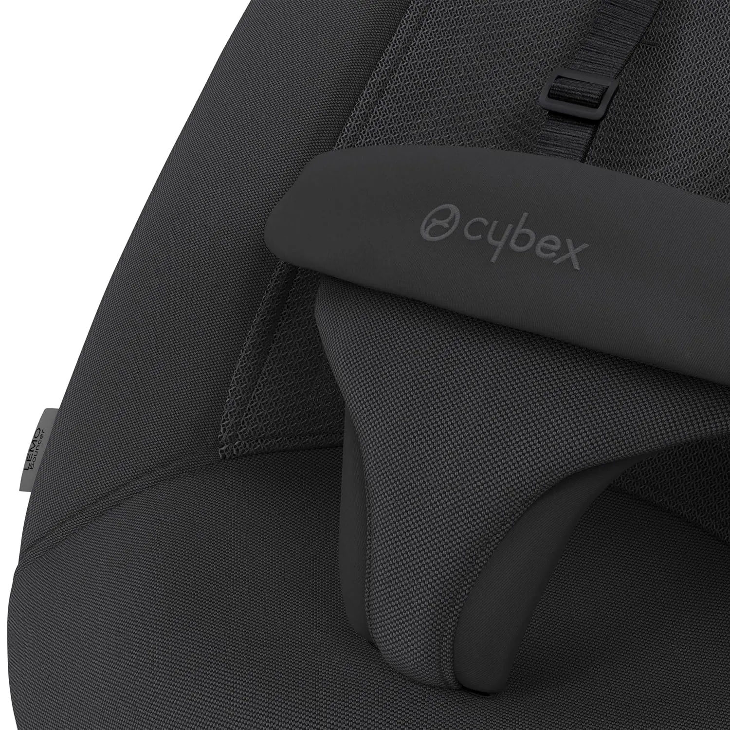 Cybex Lemo Self-Bouncing Baby Bouncer for Playing and Relaxing with Adjustable Harness and Breathable Mesh Backrest, Comfort Inlay with Head Hugger, and Stand, Stunning Black