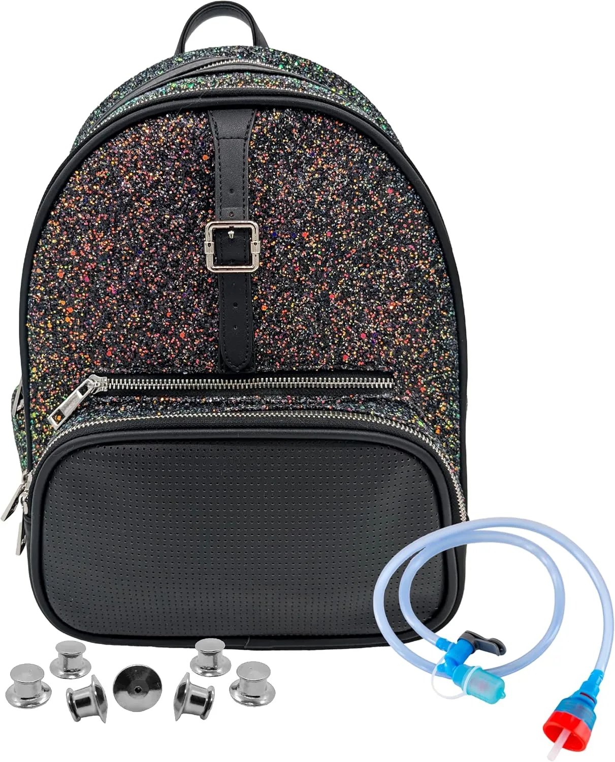 DESIGNER PARK COMPANY - Rope Drop Backpack, Cute, Stylish, Leather Backpack, Theme Park or Travel, Girls Backpack w/Adjustable Strap, Hydration Kit & Locking Pins - Hocus Pocus