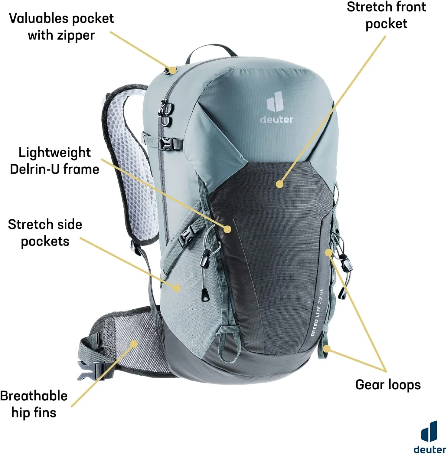 deuter Women's Speed Lite 23 SL, Tin-Indigo, 23 L