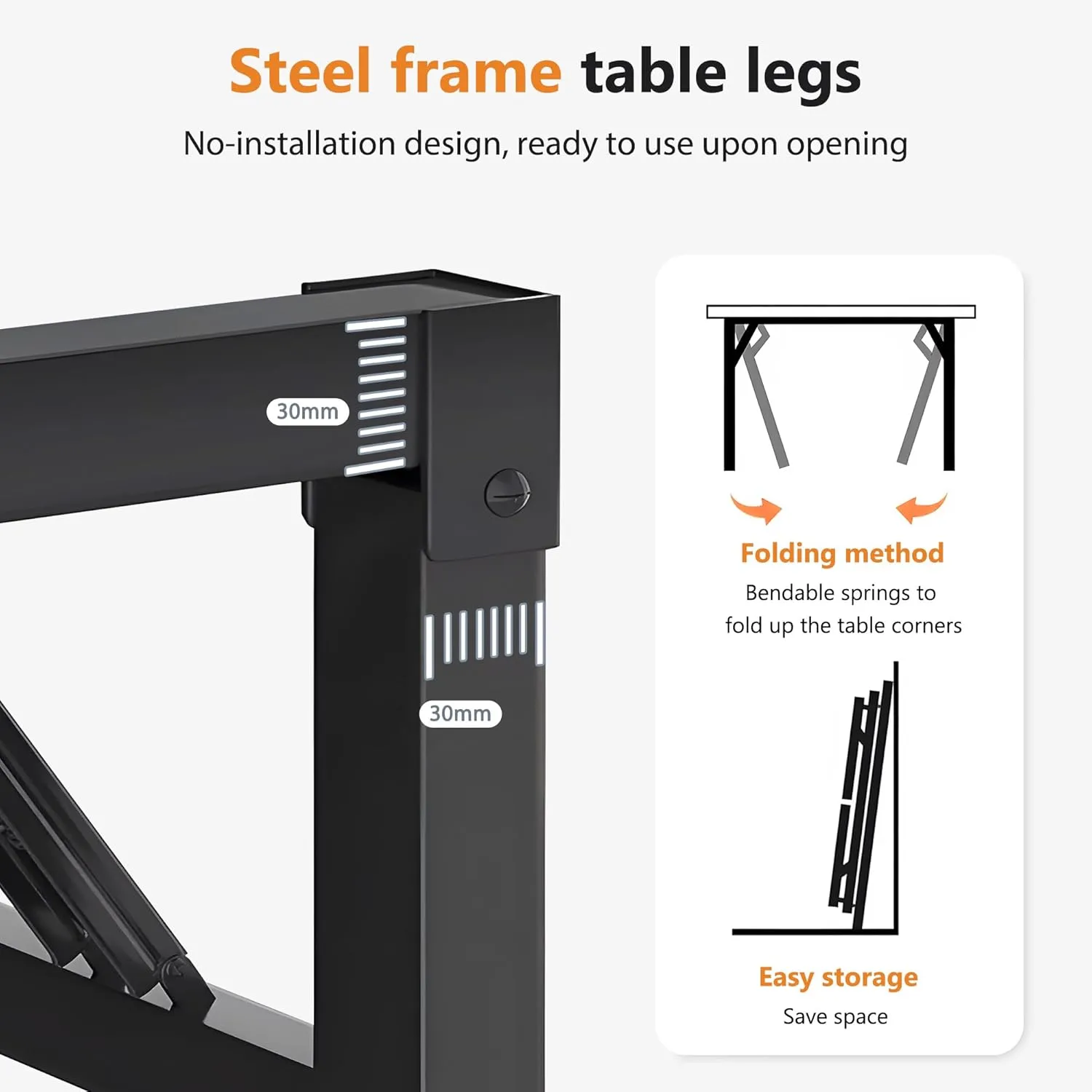 DlandHome 31.5 inches Small Computer Desk for Home Office Folding Table Writing Table for Small Spaces Study Table Laptop Desk No Assembly Required Teak and Black DND-AC5BB-8040