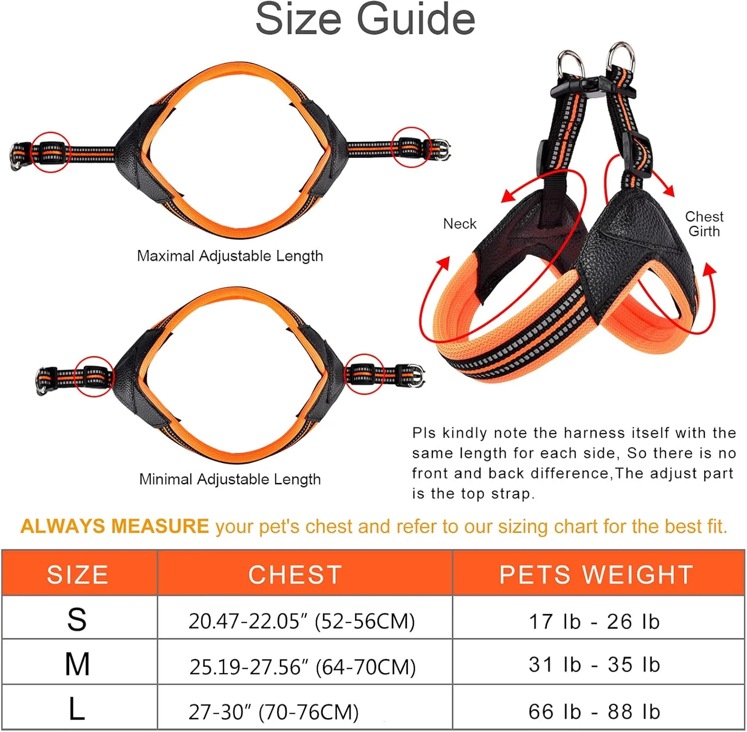 Dog Harness No Pull Ultra Soft Breathable Padded Pet Harness 2 Adjustable Botton, 3M Reflective Pet Harness for Dogs Easy Control for Small Medium Large Dogs (L, Blue)