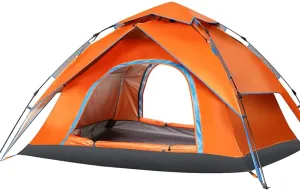 Dome Tents for 2-3 Person Family, Instant Pop Up Camping Tents with Waterproof Sun Shelters, Easy to Install, for Camping Hiking Outdoor Activities Blue (Orange) (Orange)