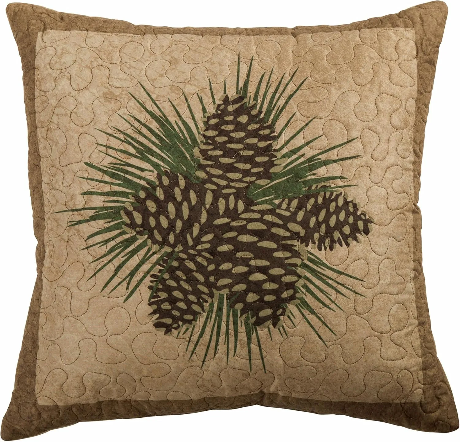 Donna Sharp Queen Bedding Set - 4 Piece - Antique Pine Lodge Quilt Set with Queen Quilt, Two Standard Pillow Shams and One Decorative Pillow - Machine Washable