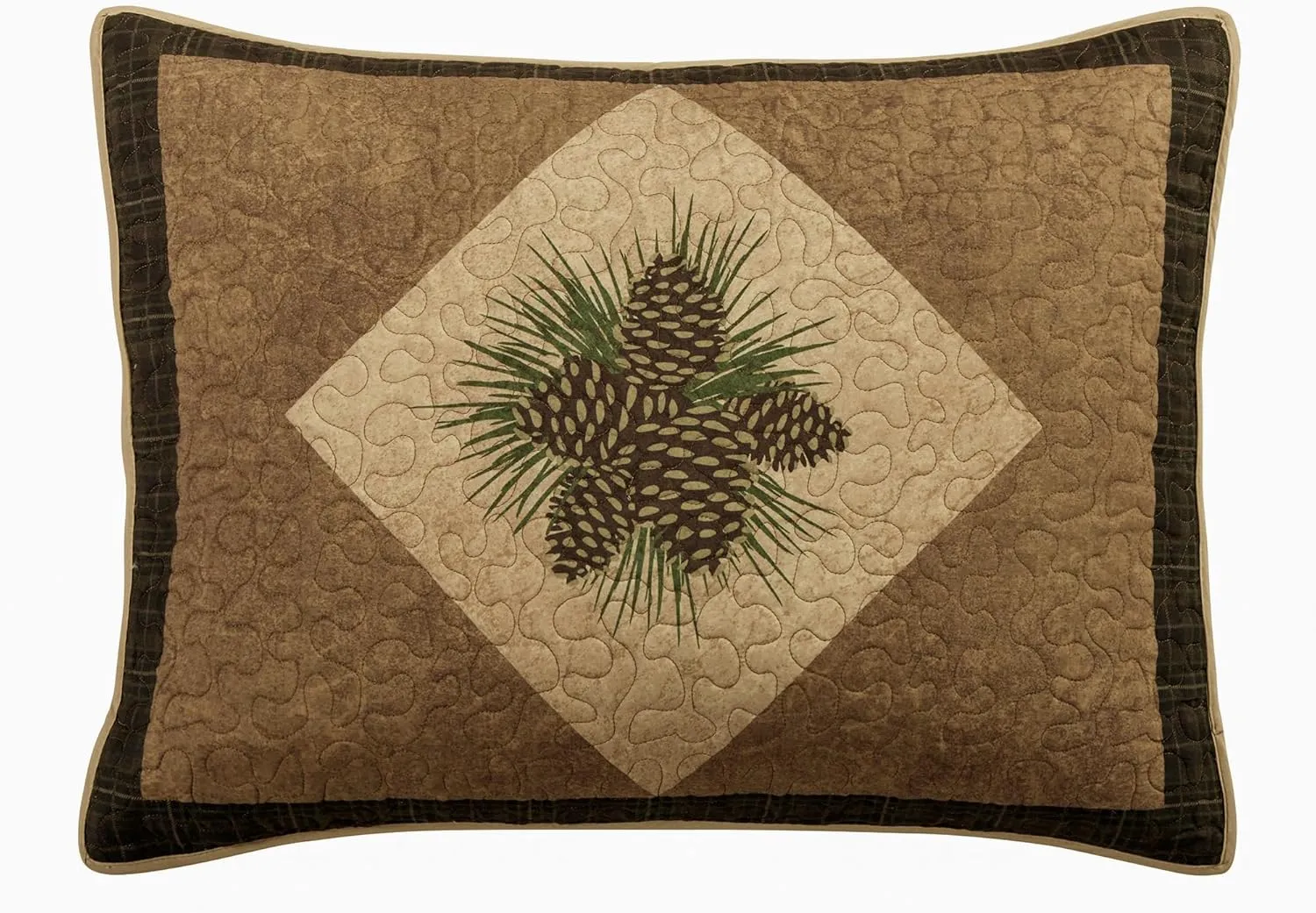 Donna Sharp Queen Bedding Set - 4 Piece - Antique Pine Lodge Quilt Set with Queen Quilt, Two Standard Pillow Shams and One Decorative Pillow - Machine Washable