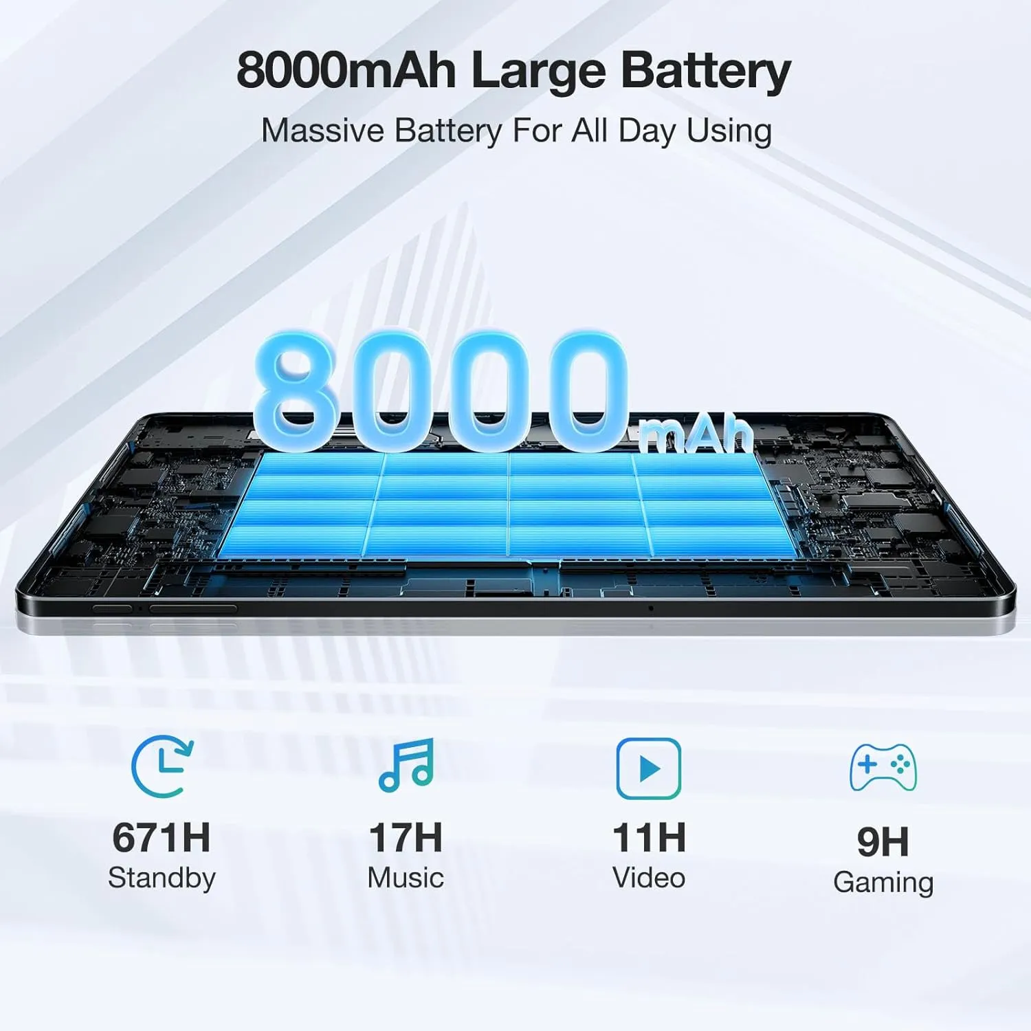 DOOGEE T30E 11 inch Tablet,4G LTE Cellular Tablet with Android 14, 9 GB 128 GB/TF 1TB, Gaming Tablets with 8000mAh Battery, Widevine L1/5G WiFi/OTG/GPS/Face ID (Black)