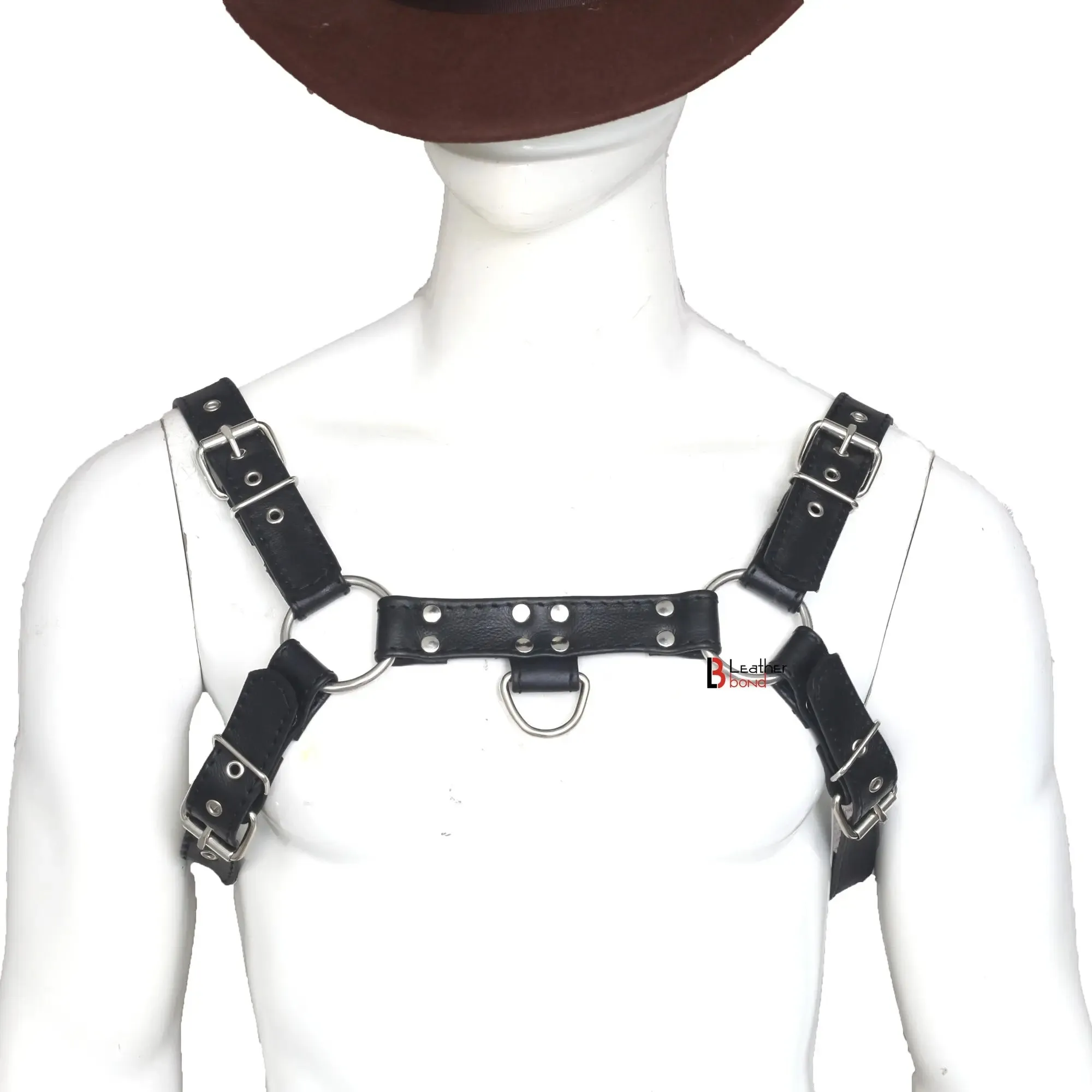 Double Folded Real Cowhide Leather Bulldog Harness Men Chest Harness Shoulder Harness Men Fetish Wear