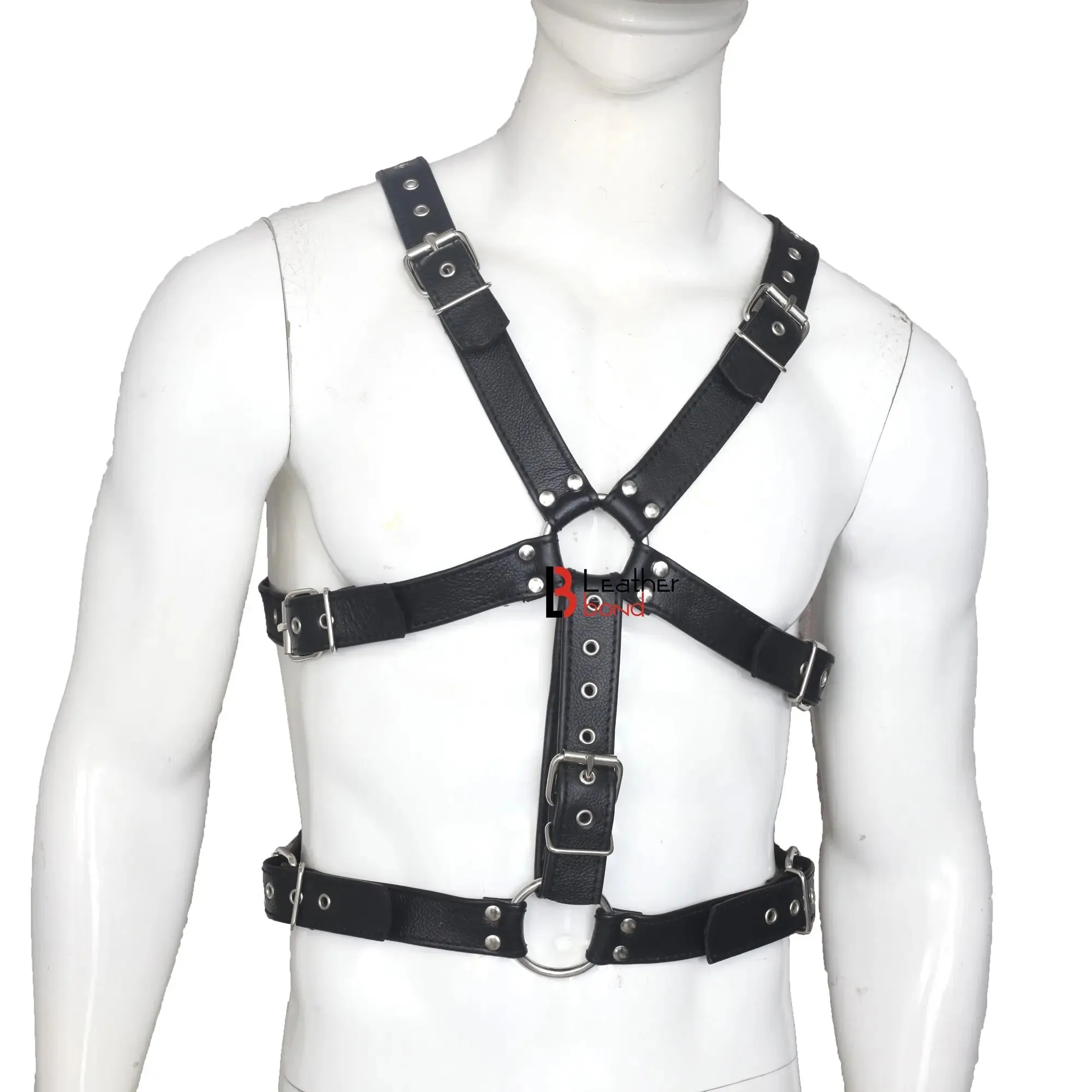 Double Folded Real Cowhide Leather Harness for Men Chest Harness Shoulder Harness Men Fetish Wear