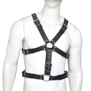 Double Folded Real Cowhide Leather Harness for Men Chest Harness Shoulder Harness Men Fetish Wear