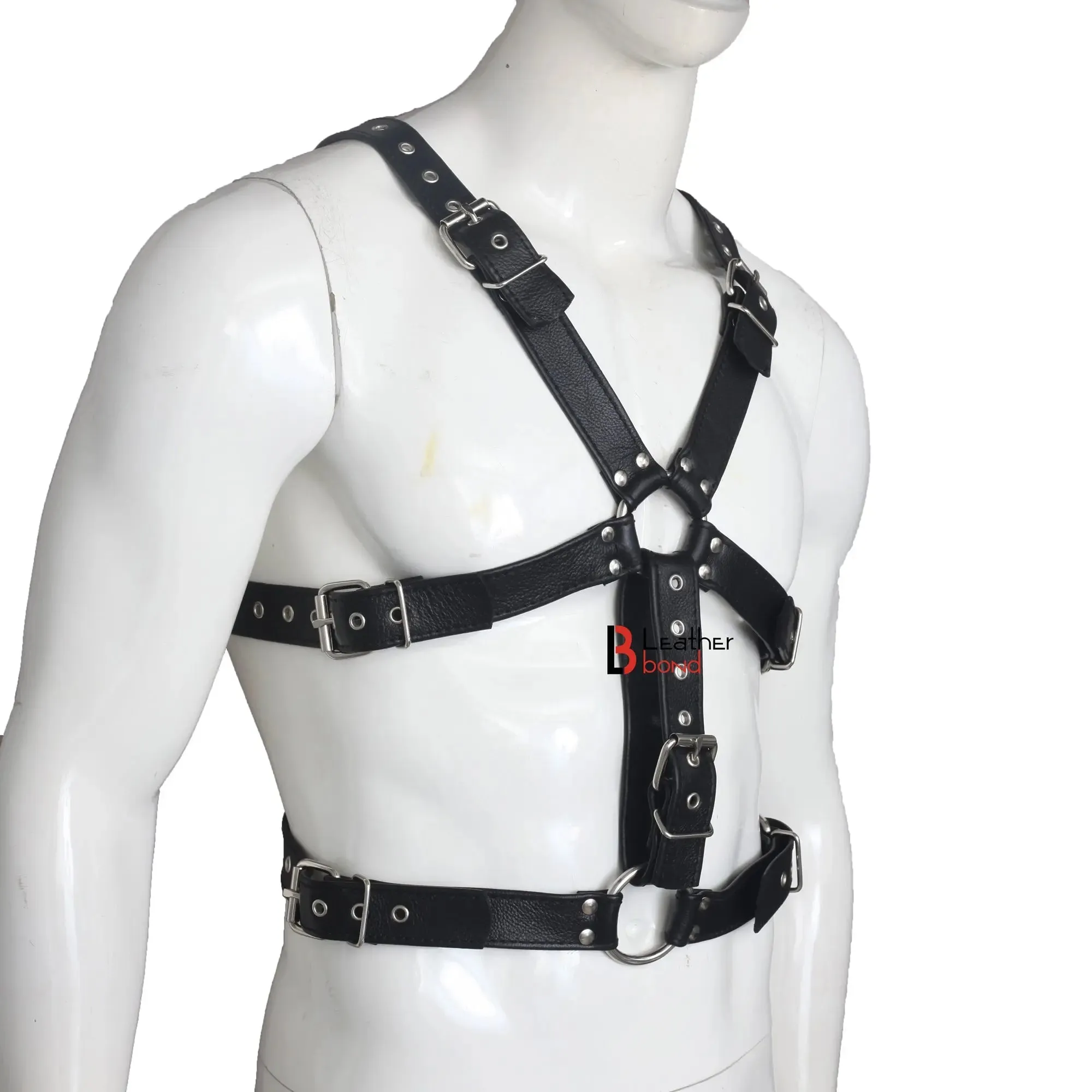 Double Folded Real Cowhide Leather Harness for Men Chest Harness Shoulder Harness Men Fetish Wear