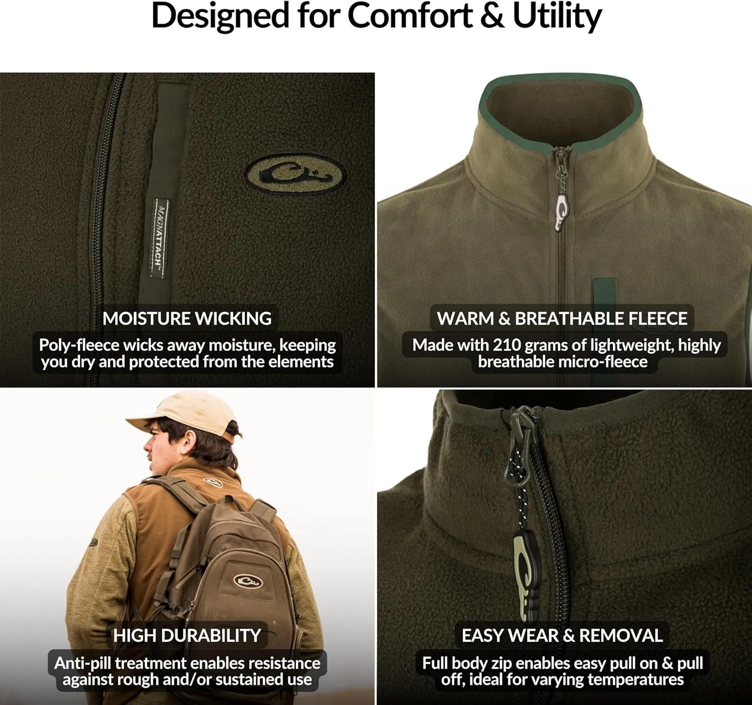 Drake Waterfowl Camp Fleece Vest