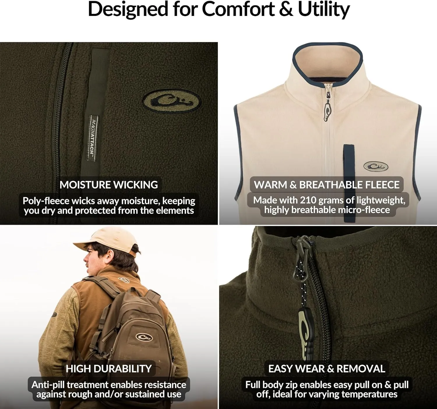 Drake Waterfowl Camp Fleece Vest