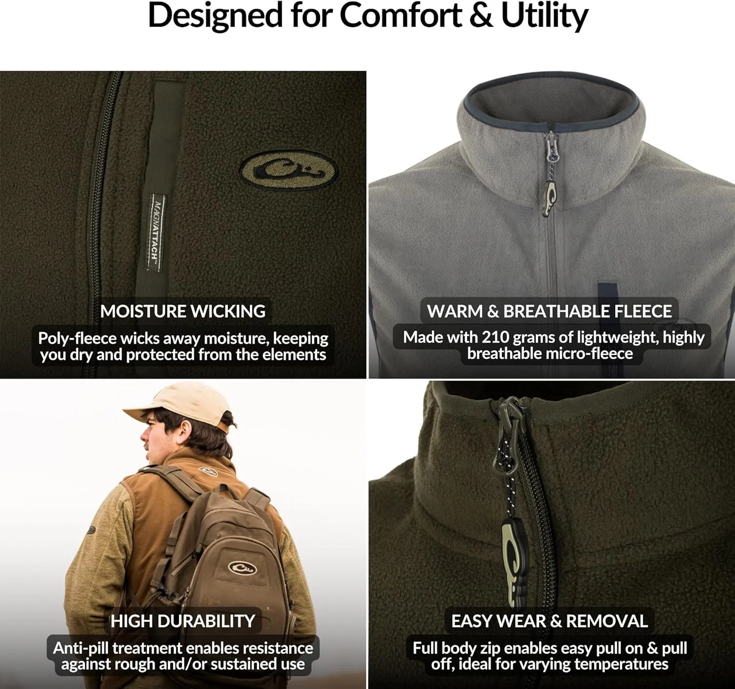 Drake Waterfowl Camp Fleece Vest