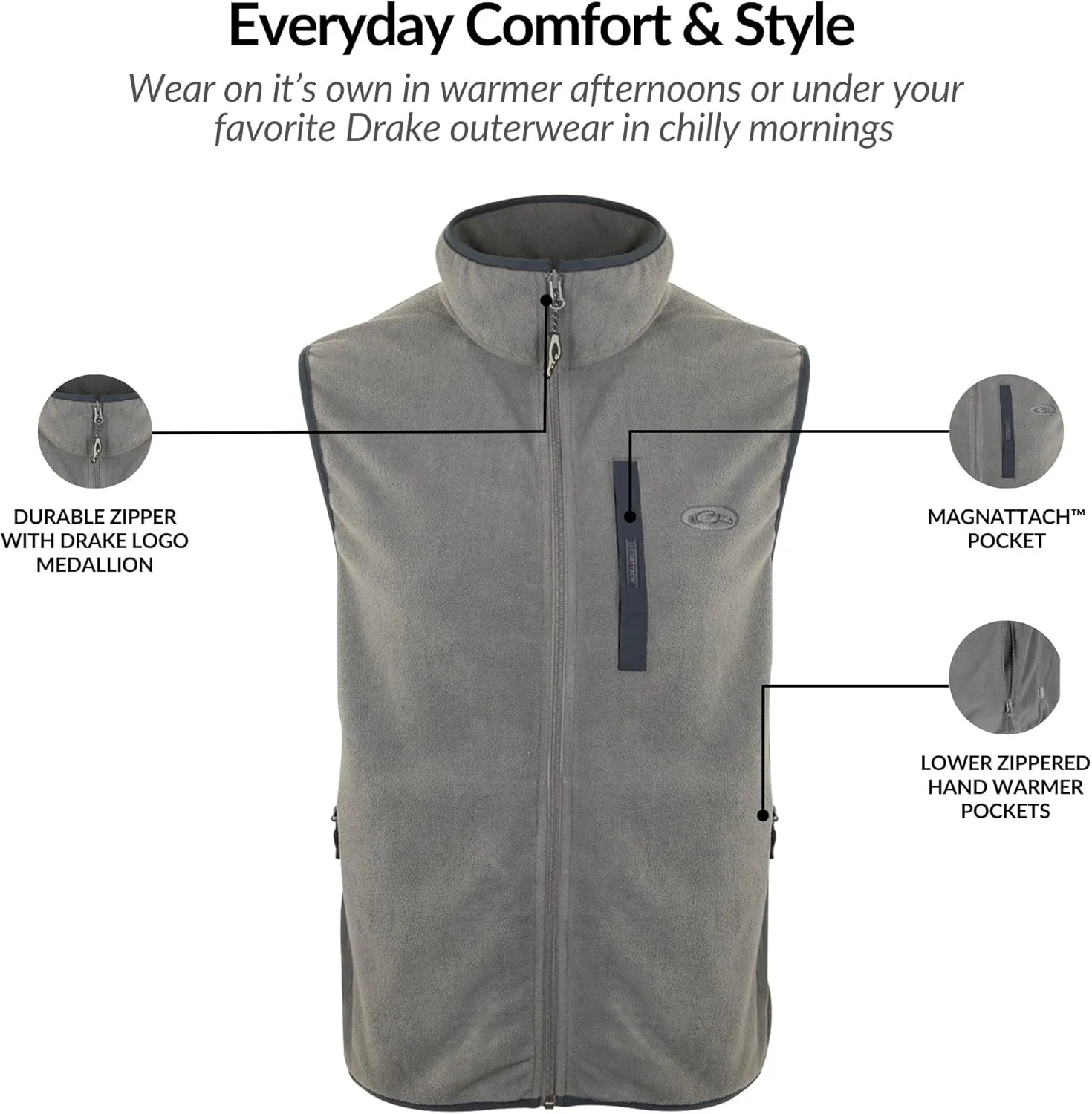 Drake Waterfowl Camp Fleece Vest