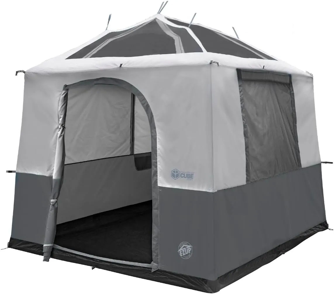 E-Z UP Camping Cube Sport, Converts 10' Angled Leg Canopy into Camping Tent, Grey (Canopy/SHELTER/Poles NOT Included)