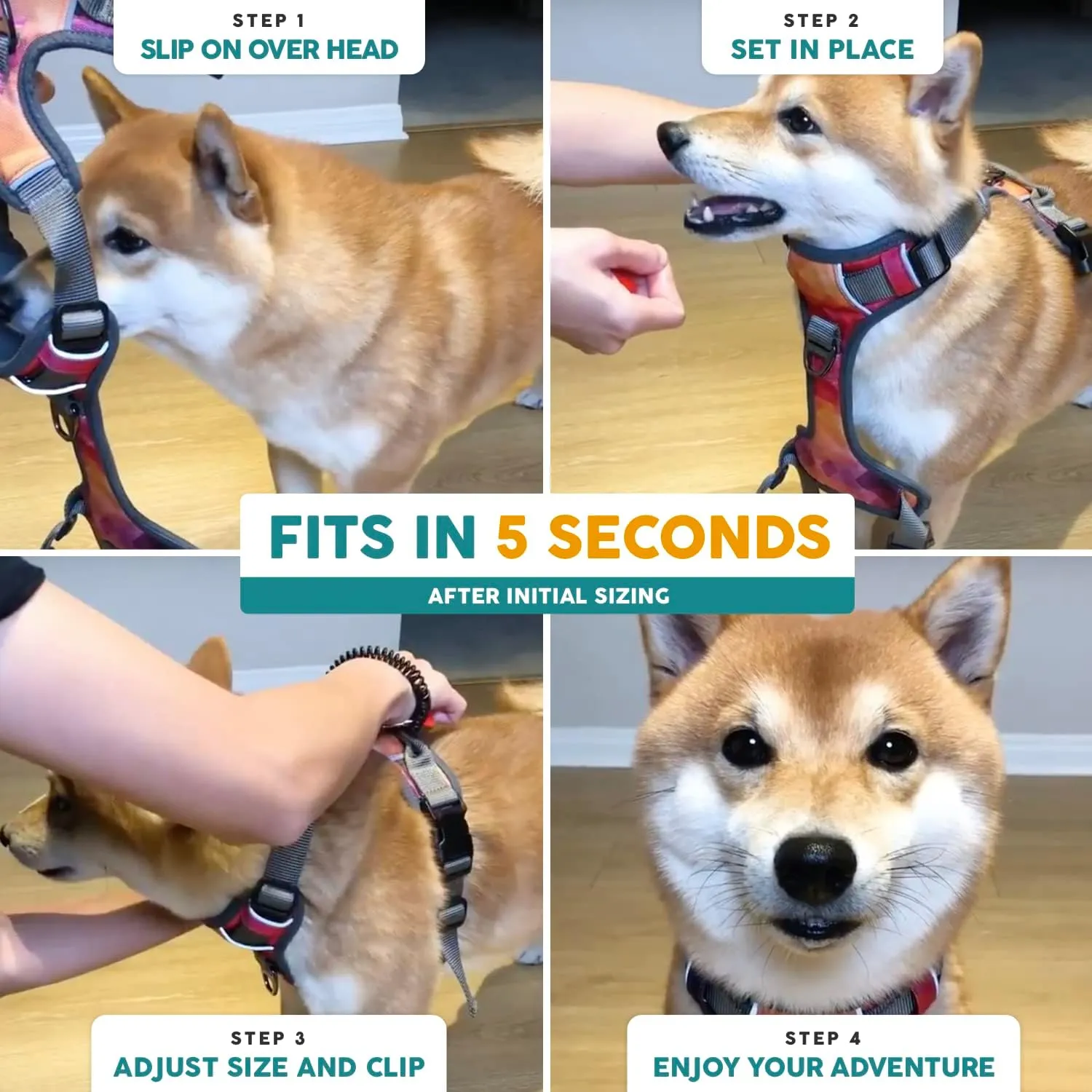 Embark Sports Dog Harness, Dog Harness for Small Medium Large Dogs No Pull with Light and Breathable Design - Handle for Control. Easy On and Off, Size Adjustable, Non Choke. Teal Vest