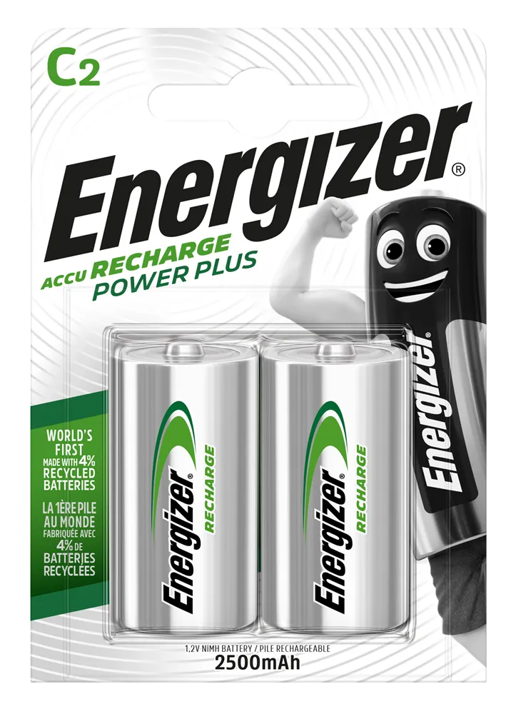 Energizer C size 2500mAh Recharge Power Plus, Pack of 2