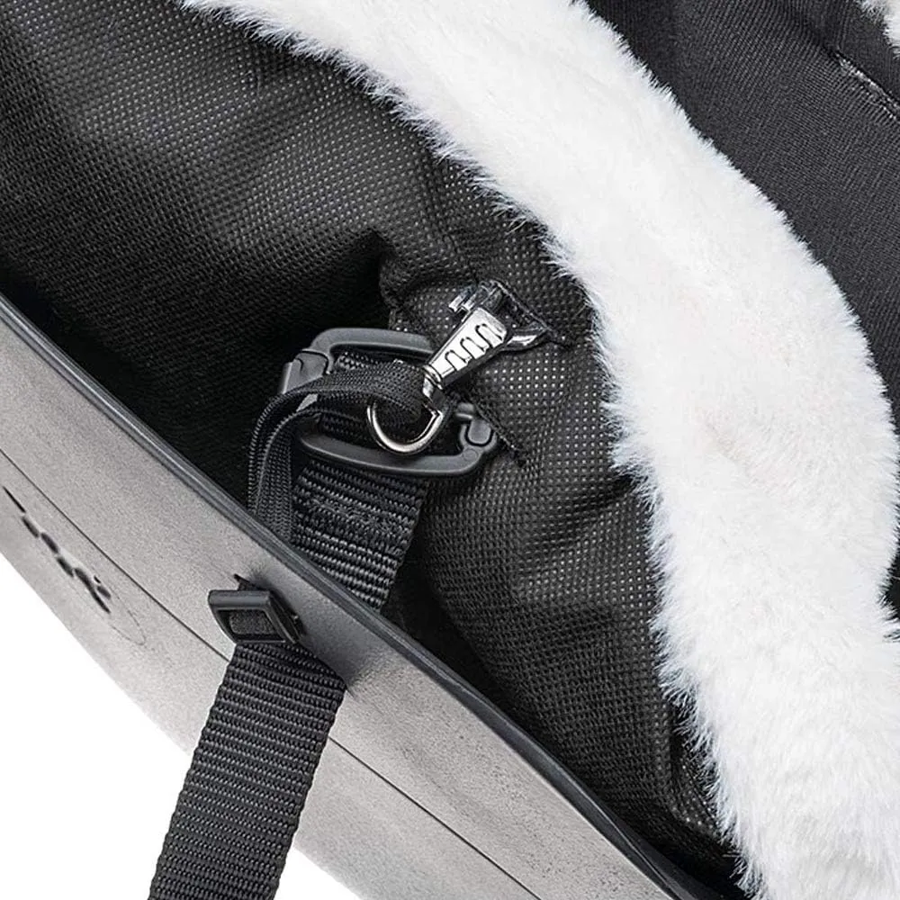 Ferplast Carrier Bag for Dogs with-ME Winter, Made of EVA, Soft Rubber Plastic, with Faux-Fur Lining, Adjustable Handles, Safety Belt Included, 21.5 x 43.5 x h 27 cm Black