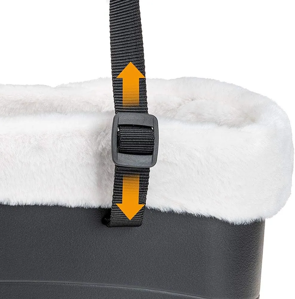Ferplast Carrier Bag for Dogs with-ME Winter, Made of EVA, Soft Rubber Plastic, with Faux-Fur Lining, Adjustable Handles, Safety Belt Included, 21.5 x 43.5 x h 27 cm Black