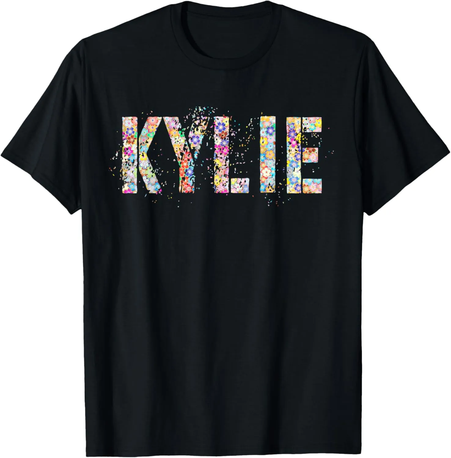 First Name KYLIE Flowery Girl Custom Flowers Birthday T-Shirt
