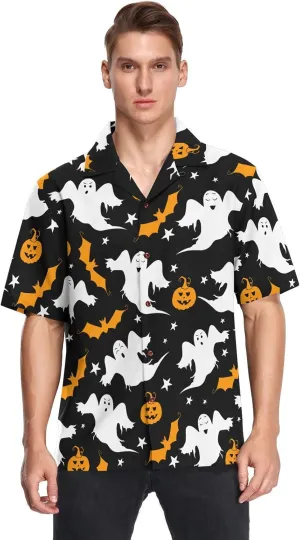 Fisyme Hawaiian Shirt for Men Loose-Fit Short Sleeve Button Down Beach Casual Shirts