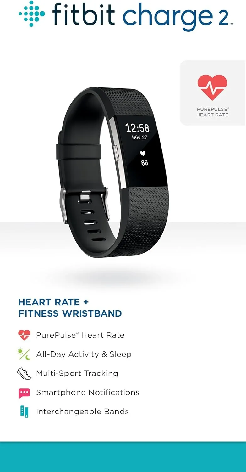Fitbit Charge 2 Heart Rate   Fitness Wristband (Renewed)