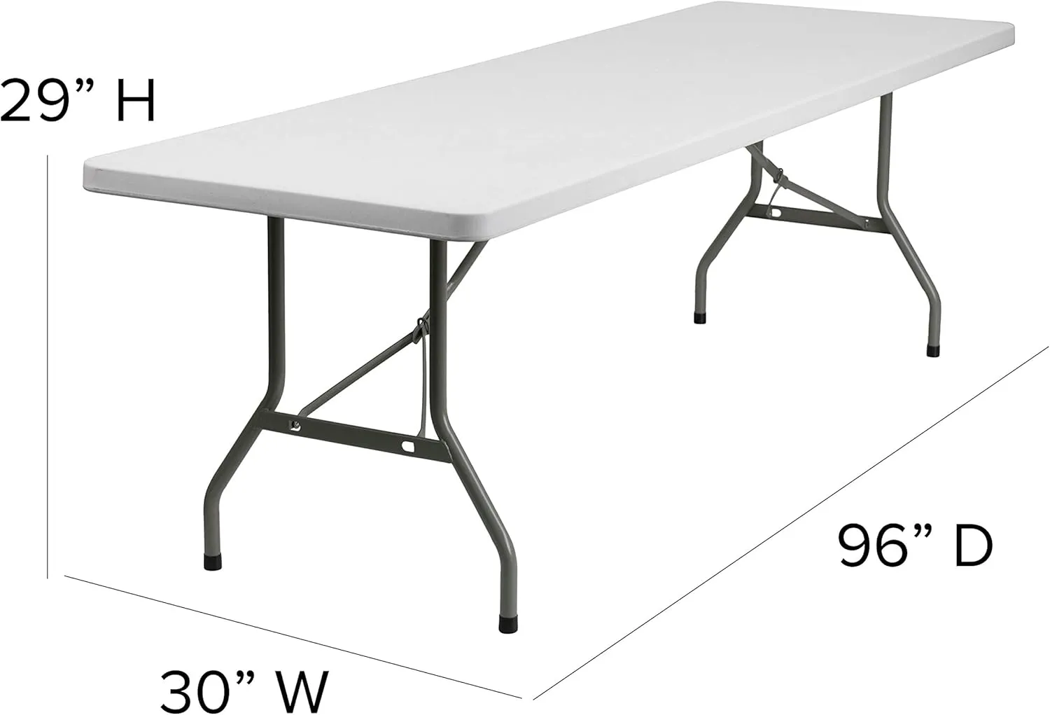 Flash Furniture Elon 8' Rectangular All-Occasion Plastic Folding Event Table, Foldable Portable Banquet Table for Indoor/Outdoor Events, White