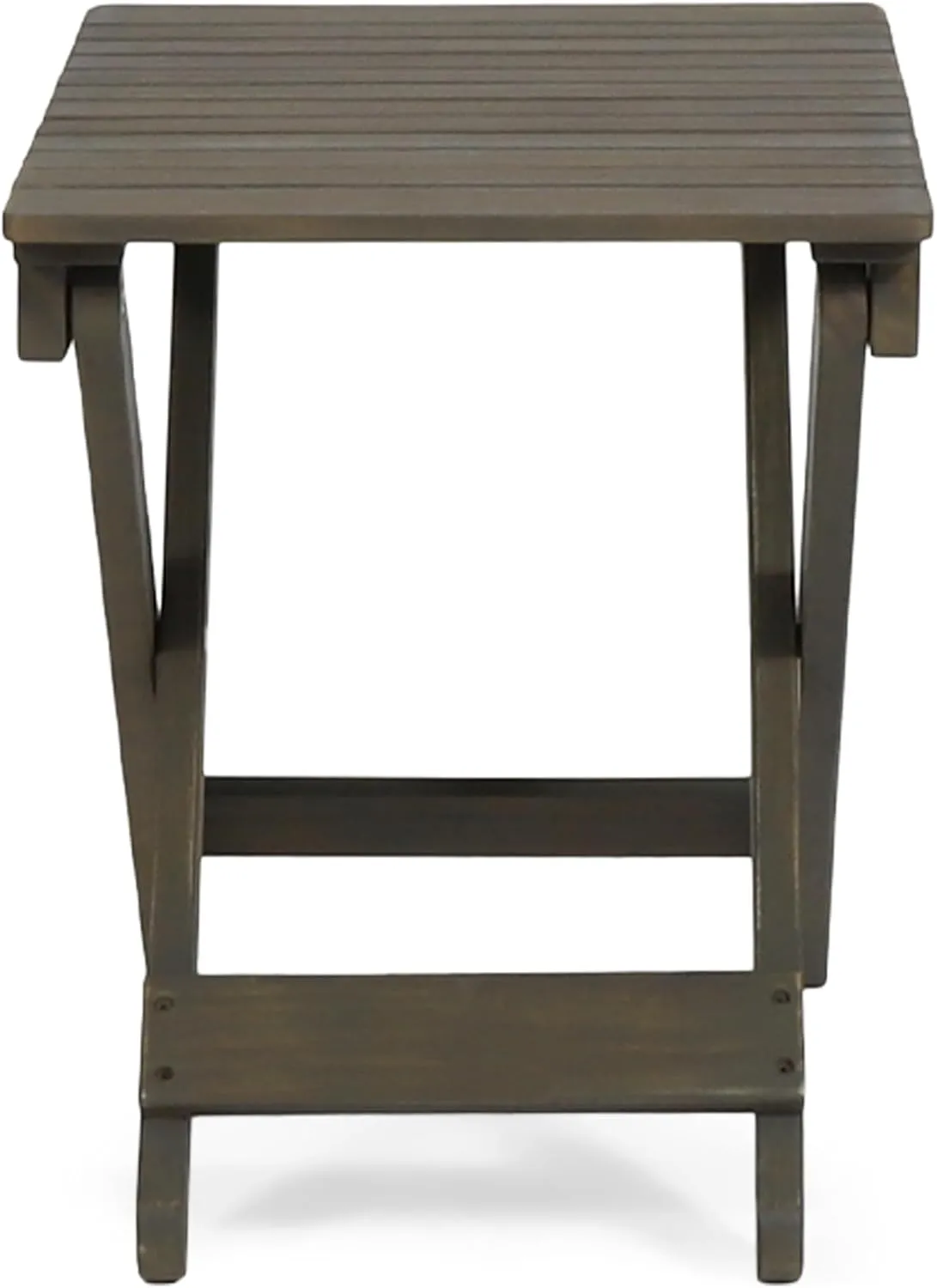 Foldable Outdoor Side Table, Portable Accent Table, Folding Square Table for Balcony, Plants,Pool,Patio,Garden,Deck,Indoor,Outdoor (Gray)
