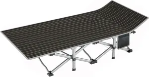 Folding Bed, Portable Foldable Bed for Adults, with Side Storage Pocket, Heavy Duty Outdoor Bed for Camp, Travel, Beach, Patio, Office