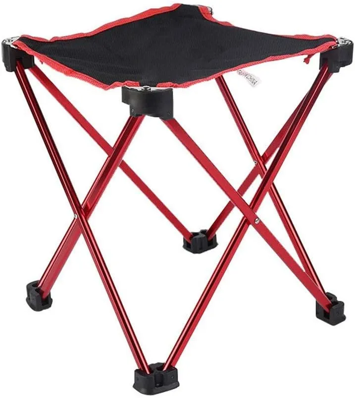 Folding Camping Stool Aluminum Alloy Oxford Outdoor Folding Chair, Fishing Chair, Camping Chair, Portable Fishing Stool for Fishing Camp Traveling Hiking Beach Garden BBQ, 26.5x25x25cm