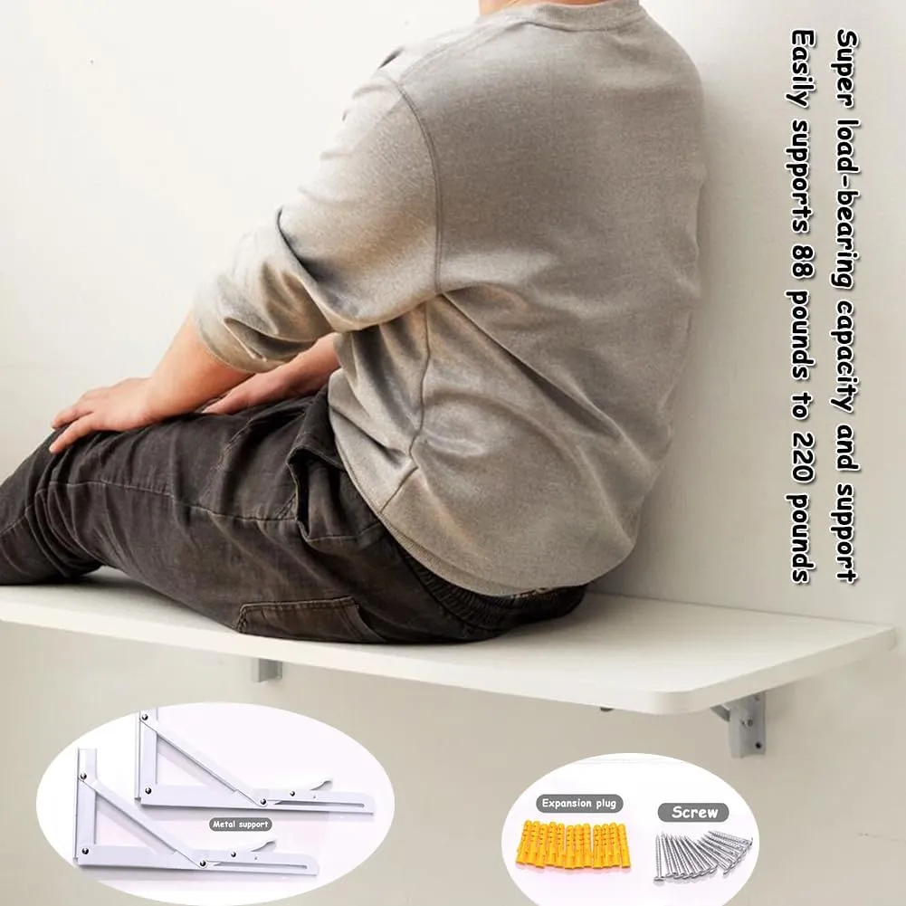 Folding Wall Table Wall Mounted Folding Table Wall Folding Table Drop Down Wall Mounted Table Suitable for Office Study Bedroom Kitchen Dining Room Laundry And Other Places Black 47.2"D x 19.7"W