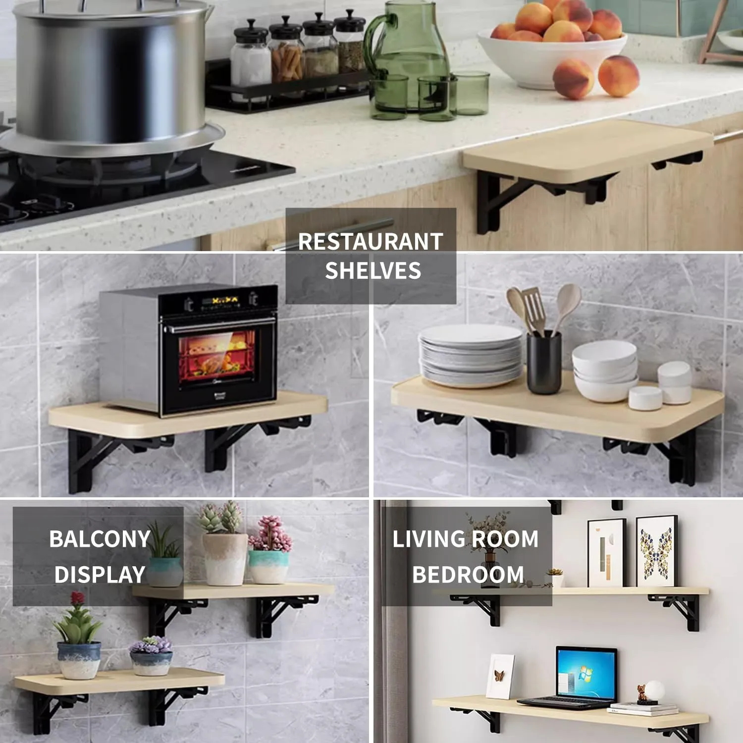 Folding Wall Table Wall Mounted Folding Table Wall Folding Table Drop Down Wall Mounted Table Suitable for Office Study Bedroom Kitchen Dining Room Laundry And Other Places Black 47.2"D x 19.7"W