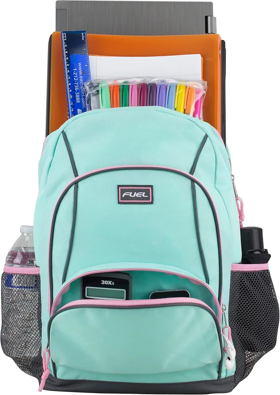 FUEL Multi Pocket Backpack with Fun Prints, Casual Daypack, Multipurpose Bag - Carnival Mint