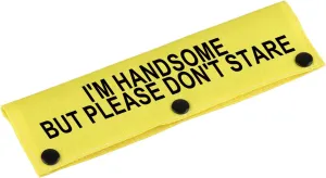 Funny Dog Leash Sleeve I'm Handsome But Please Don't Stare Dog Leash Wrap Sleeve Pet Birthday Gift (I'm Handsome-YE Sleeve)