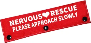 Funny Dog Leash Sleeve Nervous Rescue Please Approach Slowly Dog Leash Wrap Wrap Alert Hanging Id Patch Tag(Approach Slowly-Sleeve)