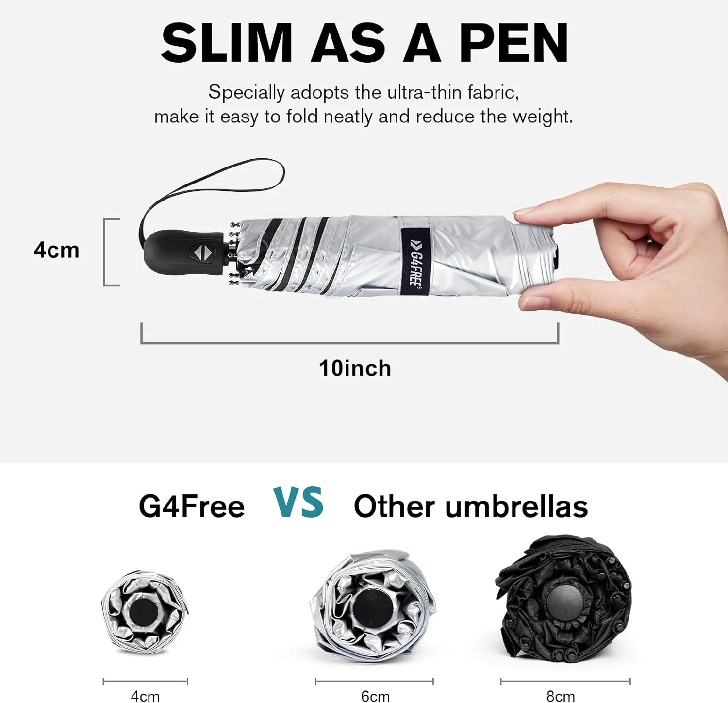 G4Free Travel Umbrella Ultralight UPF 50  UV Protection Compact Umbrella Super Slim Small Mini Automatic Open and Close