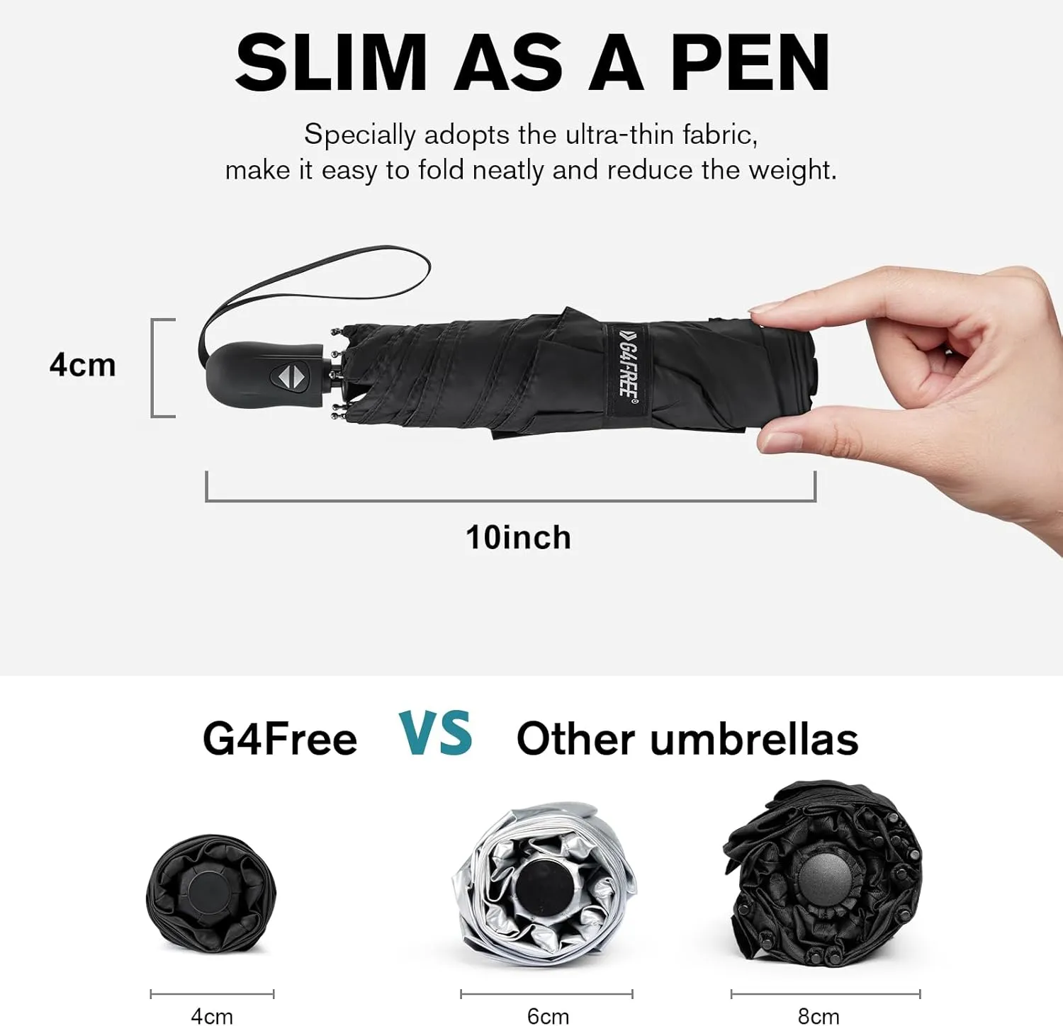 G4Free Travel Umbrella Ultralight UPF 50  UV Protection Compact Umbrella Super Slim Small Mini Automatic Open and Close