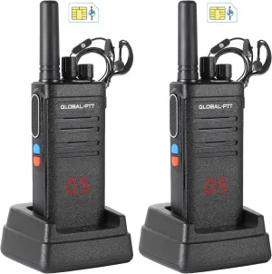 G5 Global PTT 4G LTE Two-Way PoC Radio Unlimited Range Communication - Digital Display 16 Channel with End-to-End Encryption Technology (Black)