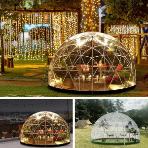 Garden Dome Igloo, 15 * 9.5 ft PVC Dome Tents, Weatherproof Greenhouse Garden Bubble Tent, Transparent Outdoor Igloo Dome House for Winter, Party, Backyard