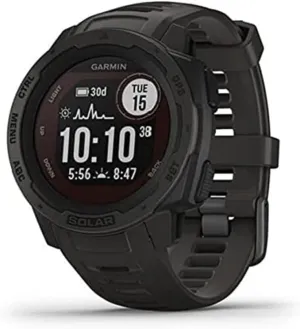 Garmin 010-02293-10 Instinct Solar, Rugged Outdoor Smartwatch with Solar Charging Capabilities, Built-in Sports Apps and Health Monitoring, Graphite