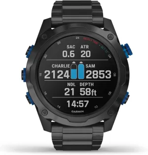 Garmin Descent Mk2i/Descent T1 Bundle, Smaller-Sized Watch-Style Dive Computer with Air Integration, Multisport Training/Smart Features, Titanium Gray. (010-02132-02)
