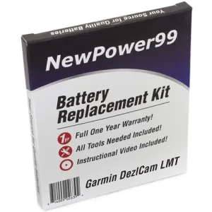Garmin DezlCam LMT Battery Replacement Kit with Tools, Video Instructions, Extended Life Battery and Full One Year Warranty
