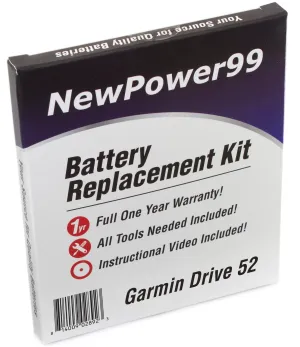 Garmin Drive 52 Battery Replacement Kit with Tools, Video Instructions, Extended Life Battery and Full One Year Warranty