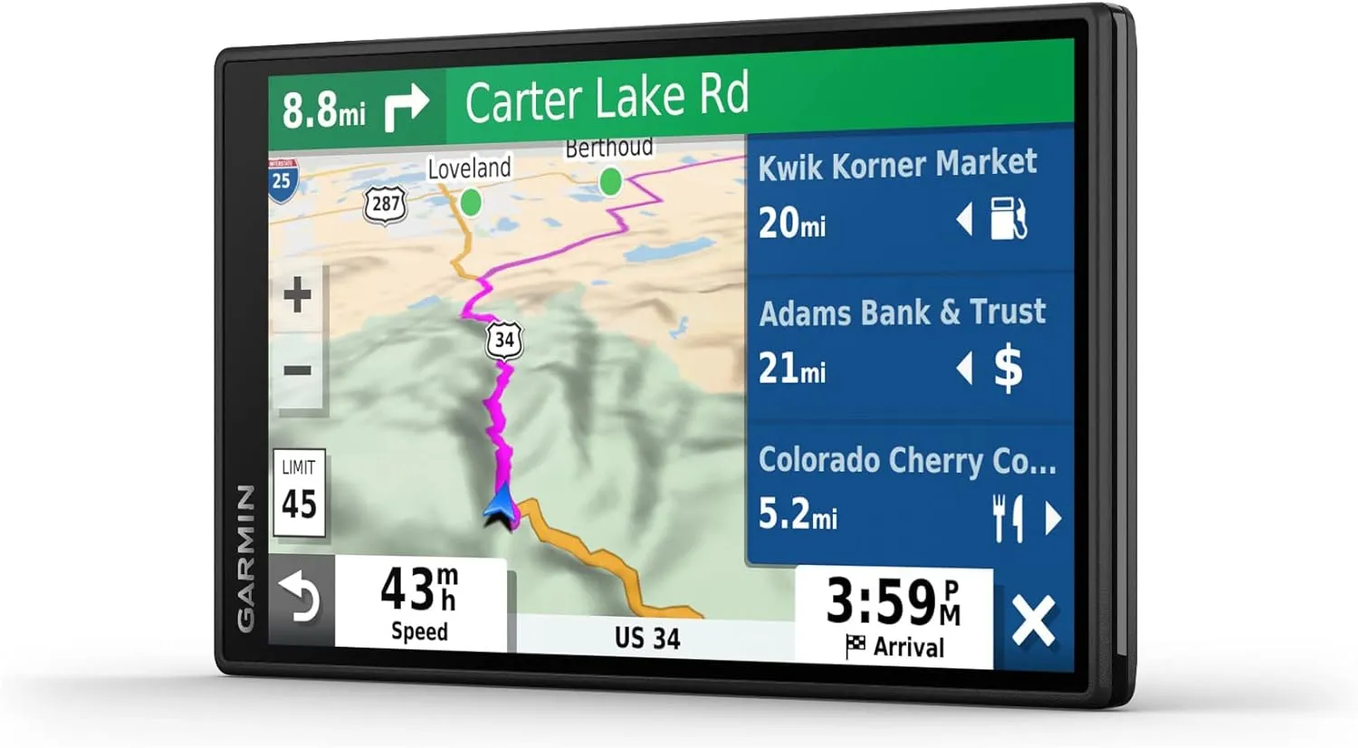 Garmin DriveSmart 55 and Traffic, GPS Navigator, 5.5” Display, Simple On-Screen Menus, Easy-to-See Maps