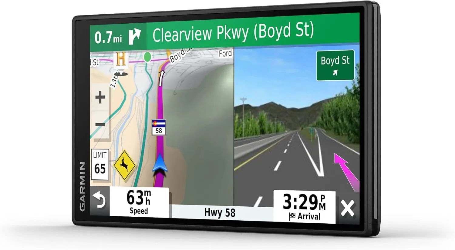 Garmin DriveSmart 55 and Traffic, GPS Navigator, 5.5” Display, Simple On-Screen Menus, Easy-to-See Maps