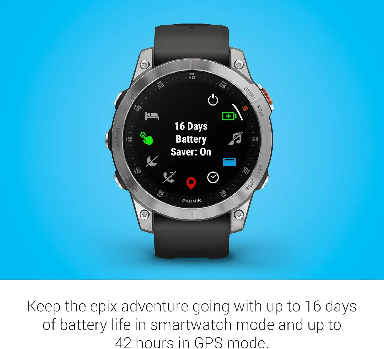 Garmin epix Gen 2, Premium active smartwatch, touchscreen AMOLED display, Adventure Watch with Advanced Features, Slate Steel