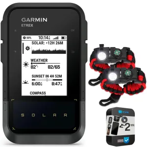 Garmin eTrex Solar Powered GPS Handheld Navigator   2 Year Warranty & Bracelet