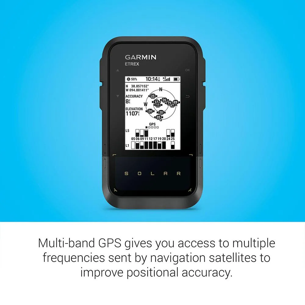 Garmin eTrex Solar Powered GPS Handheld Navigator   2 Year Warranty & Bracelet