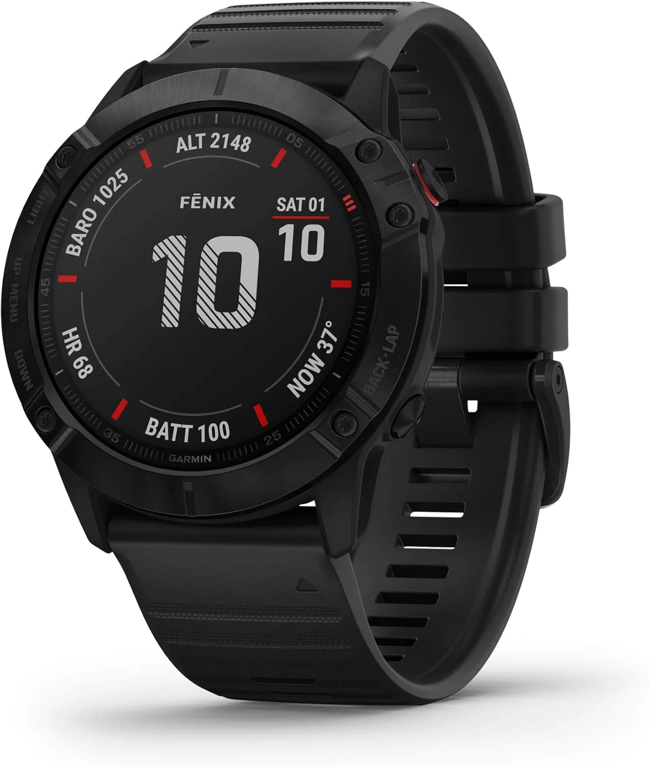 Garmin Fenix 6X Pro, Premium Multisport GPS Watch, features Mapping, Music, Grade-Adjusted Pace Guidance and Pulse Ox Sensors, Black (Renewed)