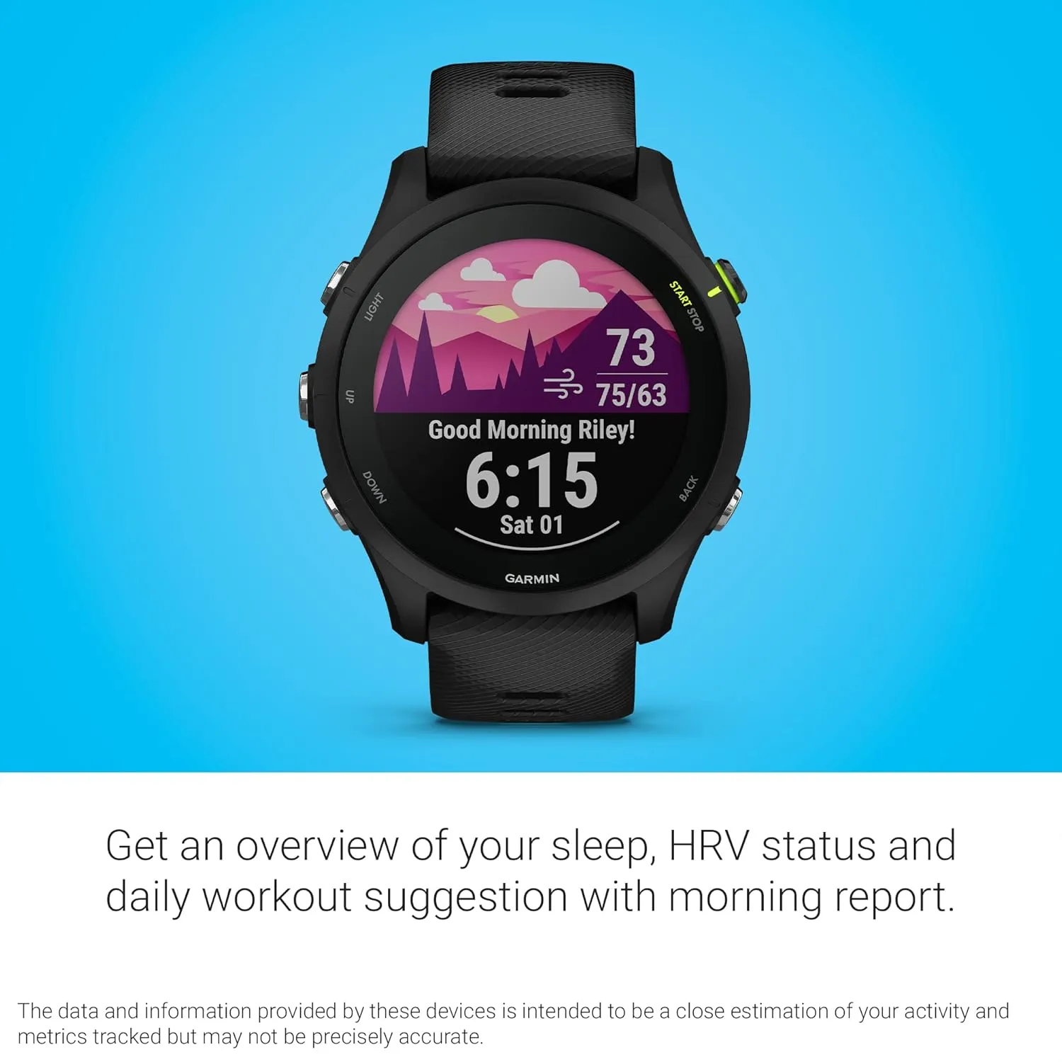 Garmin Forerunner® 255 Music, GPS Running Smartwatch with Music, Advanced Insights, Long-Lasting Battery, Black - 010-02641-20